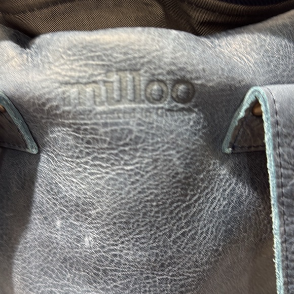 Brand new leather backpack in a dusty blue will hold a 15 inch laptop - Picture 4 of 9